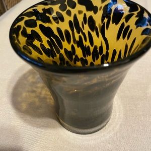 Tortoise glass pen/pencil holder- votive holder